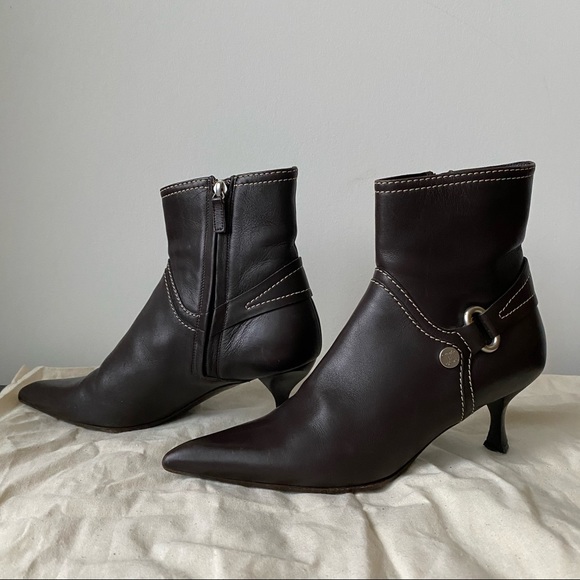 Celine Triomphe Logo Kitty Heels Ankle Boots Authentic 💯 - Picture 3 of 8